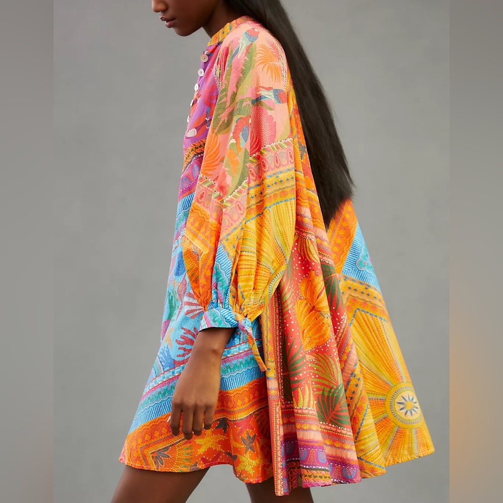 Vibrant Multicolor Button-Down Dress - image 2